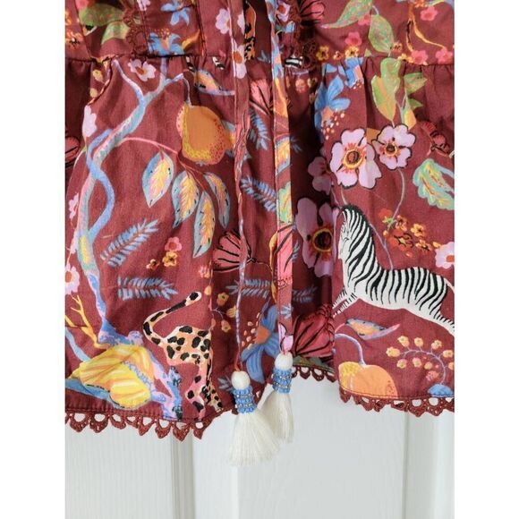 Anthropologie Maeve Ruffled Tie-Front Blouse XS NWT $108 - Picture 8 of 11